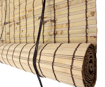 Seta Direct, Natural Bamboo Slat Tortoise Shell Roll Up Window Blind