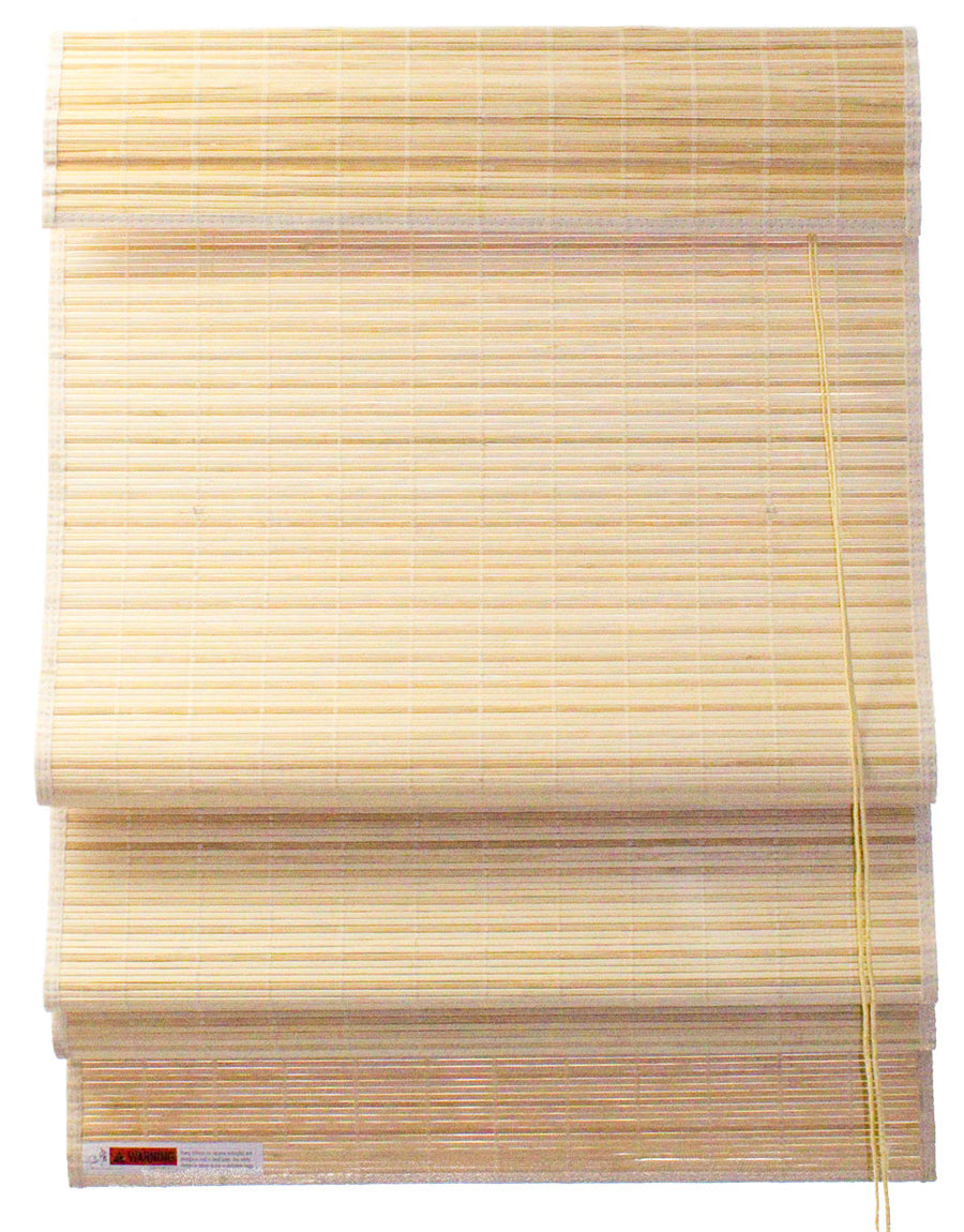 Natural Bamboo Slat Roman Shade with Valance