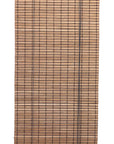 Brown Carbonized Bamboo Slat Roll Up Blind with Privacy Liner Backer