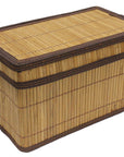 Brown Natural Bamboo Foldable Storage Box with Lid