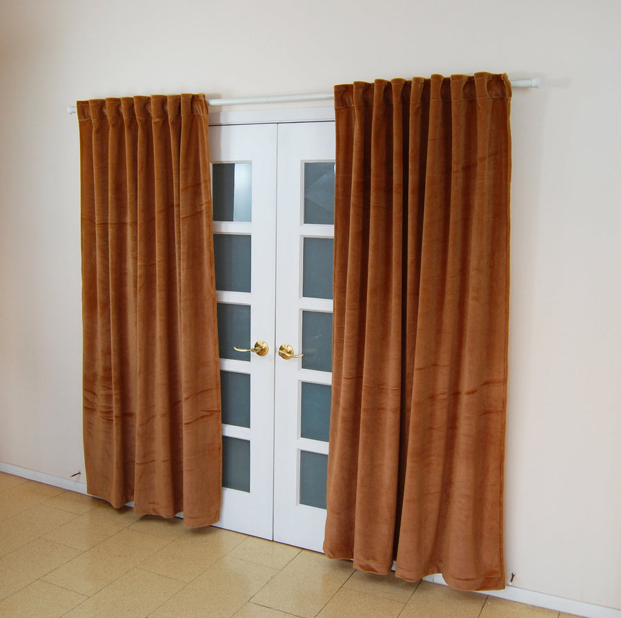 Room Darkening Velvet Curtain with Back Tab [2 Panel Set]